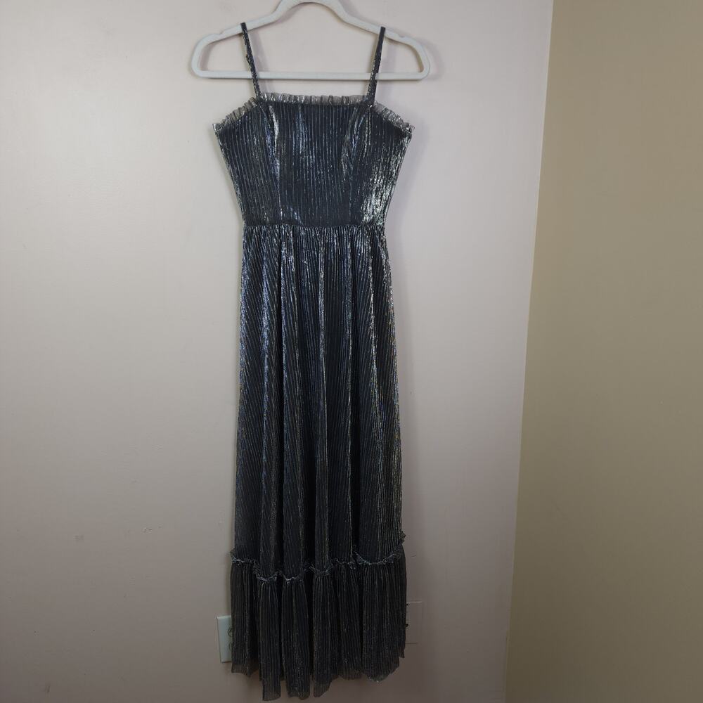 Dress The Population Metallic Liquid Fit and Flare Dress Size S
